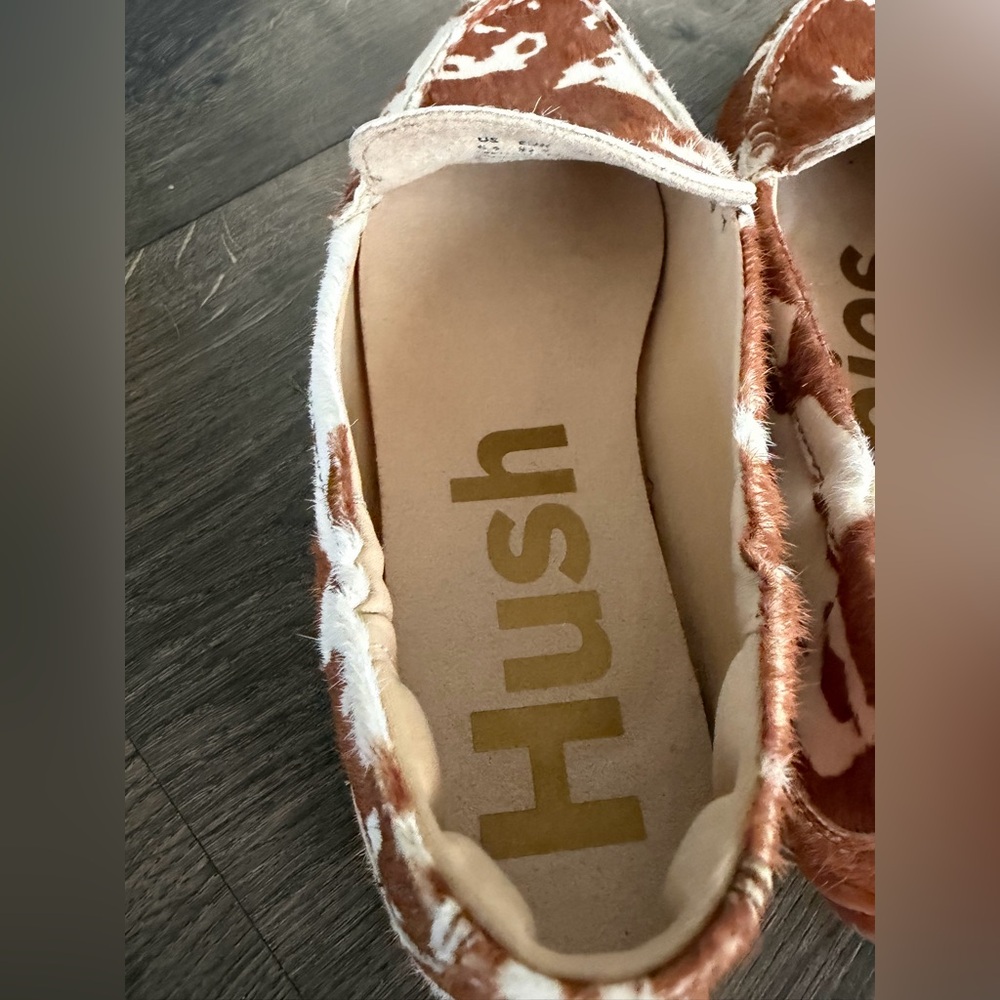 Hush Puppies Brown and White Cowprint Loafers - Picture 10 of 12